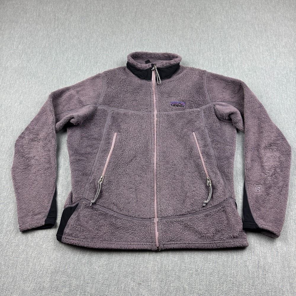 Vintage Patagonia Jacket Womens Medium Purple R2 Fleece Full Zip Made in USA‎